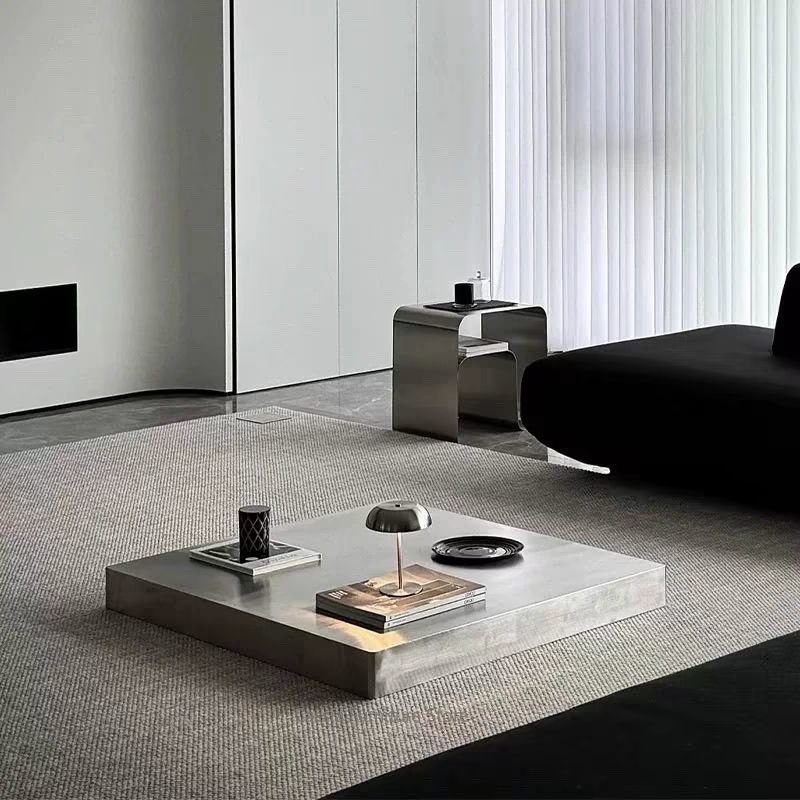Desk Setup Minimalist - Nordisches Kreatives Design Edelstahl-Ecktisch Einfacher Luxus-Sofa-Beistelltisch