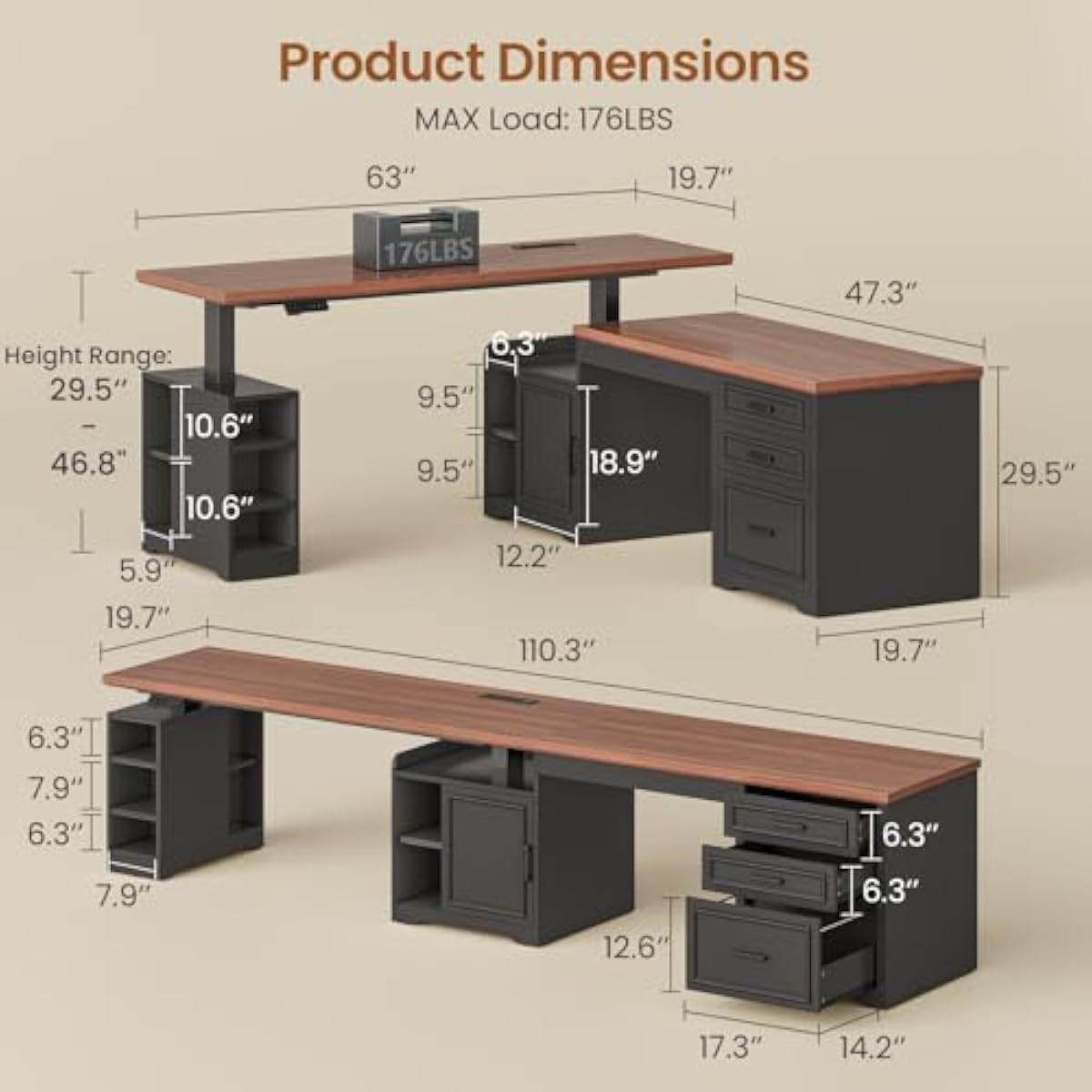 L-förmiger, höhenverstellbarer – Desk Setup L Shaped Bewertung und Preis